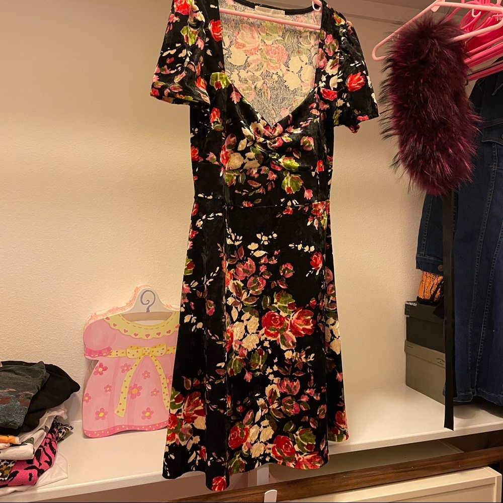 NEW Velvet Floral Dress